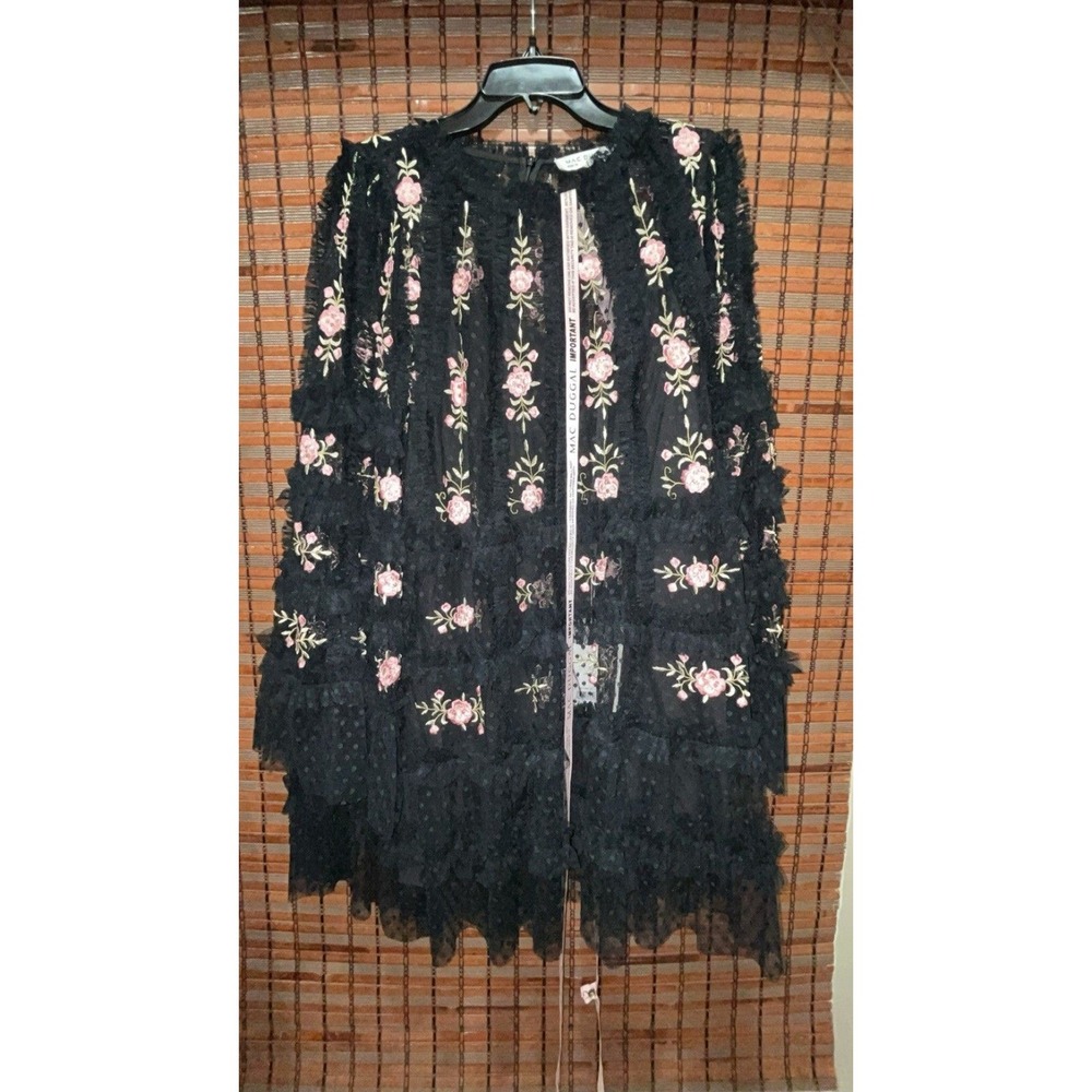 NEW Mac Duggal 8031 High Neck Cape Cocktail Dress Size 12 NWT $498 - Picture 4 of 5